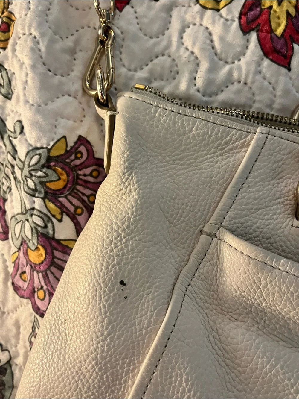 Women’s White Coach Leather Purse Handbag Shoulder Bag 2014-16 Designer